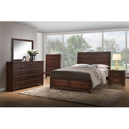 K & B Furniture K & B Furniture B2187-M Walnut Wood Frame Mirror - 34 x 41.5 x 1 in. B2187-M